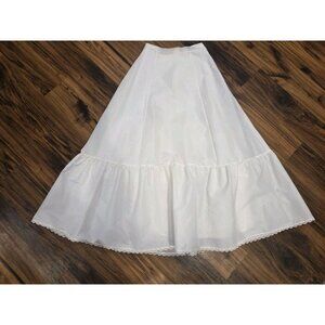 White Lace Petticoat Tulle Underskirt Side Closure 26” Waist Small